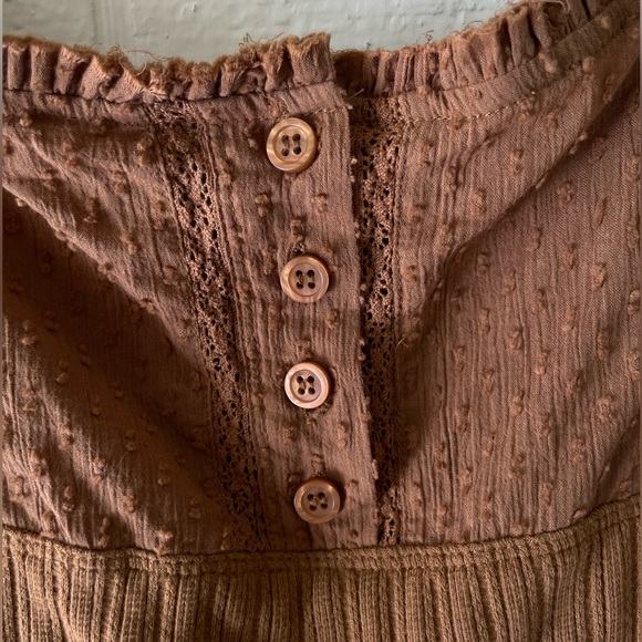 Free People Brown Ribbed Long Sleeve Top - Picture 4 of 5